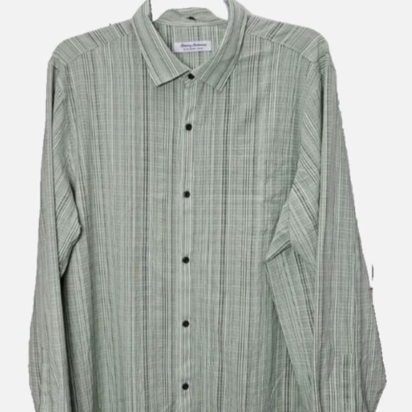 Tommy Bahama Bahama Coast XXL Green Plaid Stretch Button Front Shirt Lightweight - Picture 1 of 9